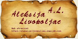 Aleksija Livopoljac vizit kartica